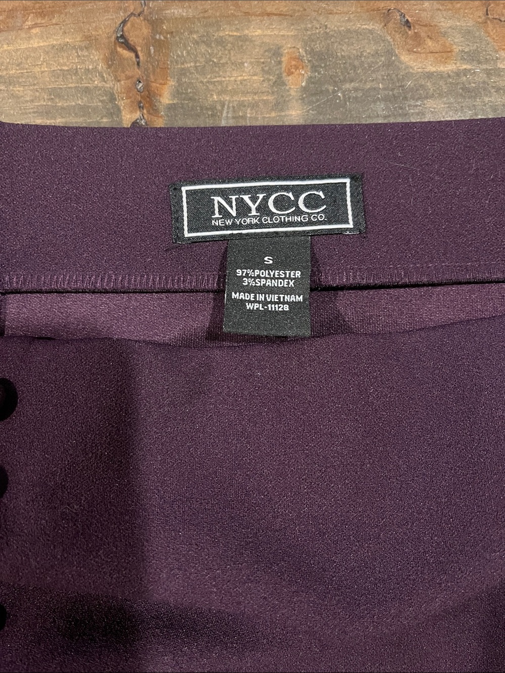 Elegant Plum Maxi Skirt with Decorative Button Detail - Picture 4 of 4